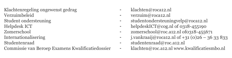overige contactgegevens